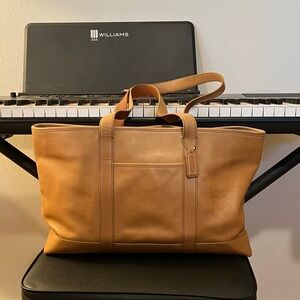 Coach Camel Leather Vintage Large Travel Tote Bag